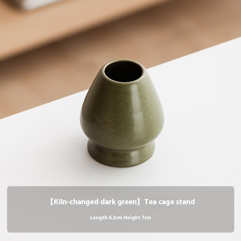 Kumora Chasen — bamboo matcha whisk with green-tipped prongs