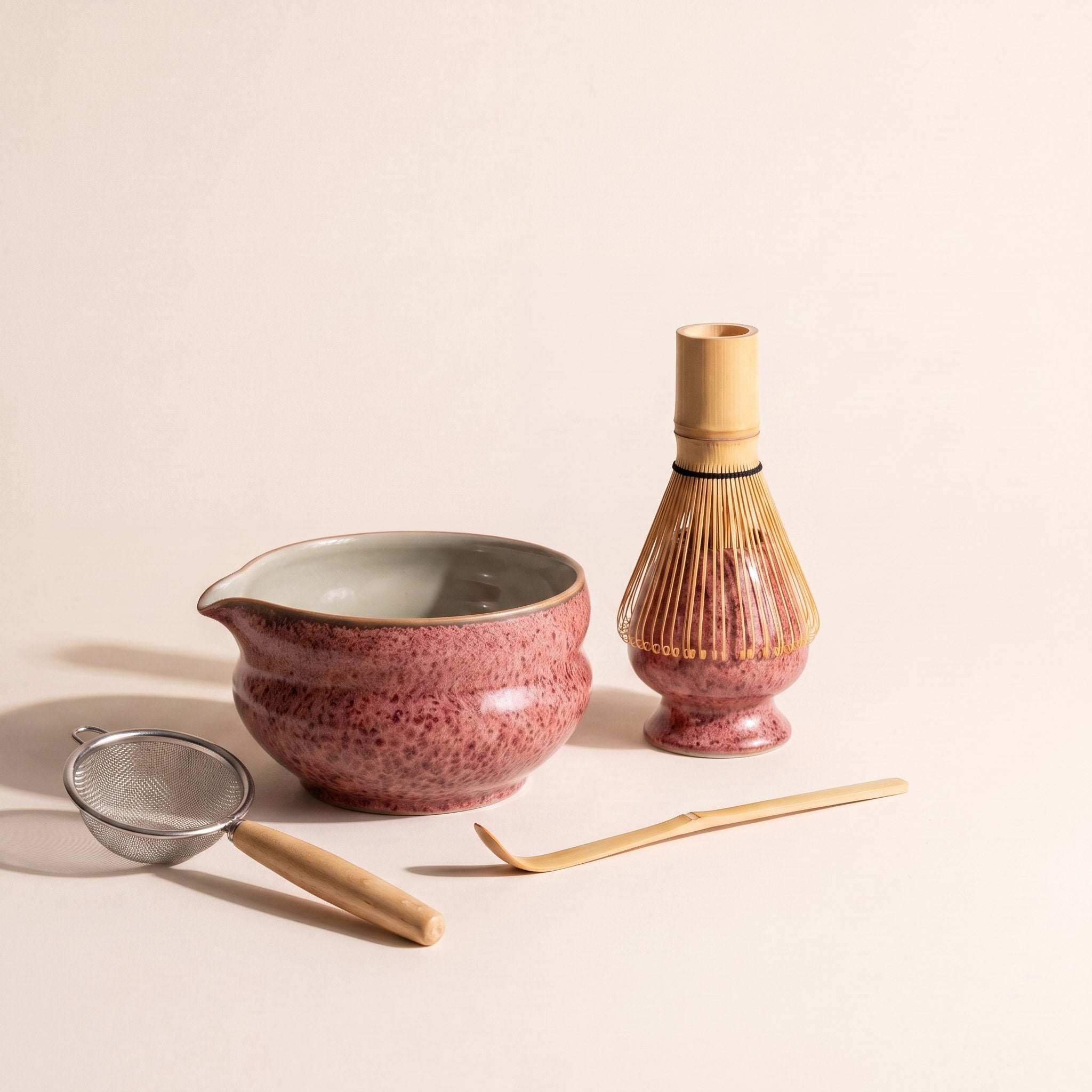 Kumora five-piece matcha set in Ash Rose
